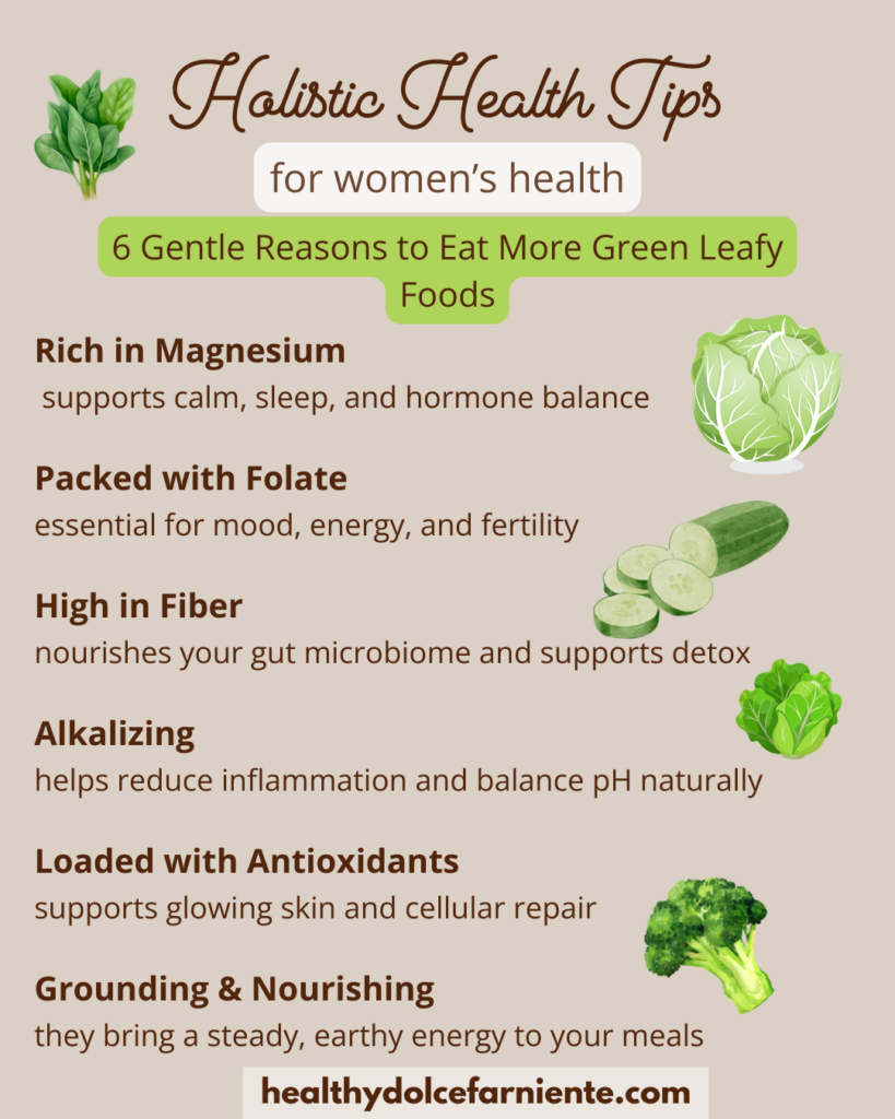 Leafy greens for women's health